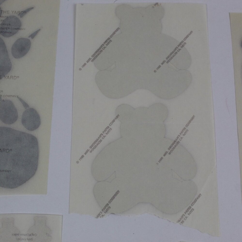Vintage LOT 1980's Mrs Grossman's Stickers Teddy Bear Paw Print - Picture 11 of 13